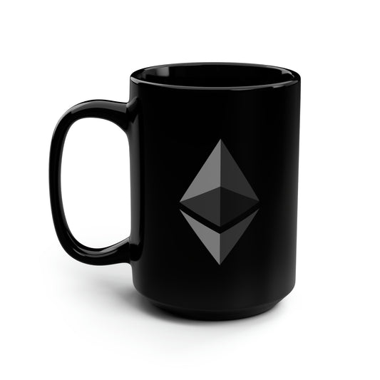 Ethereum (ETH) Black Mug, 15oz